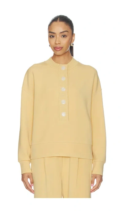 Varley Reena Button-down Stretch-jersey Sweatshirt In Brown