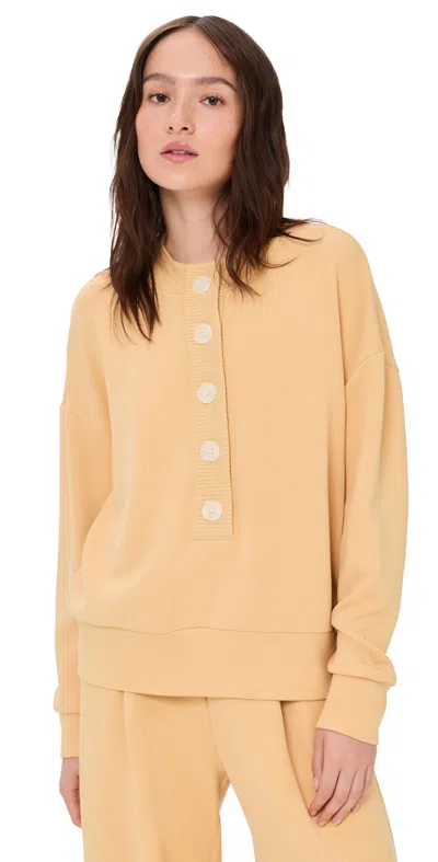 Varley Reena Button Front Sweatshirt Sahara Sun In Nude