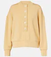 Varley Reena Button-down Stretch-jersey Sweatshirt In Gold