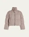 Varley Reggie Cable Knit Puffer Jacket In Light Taupe