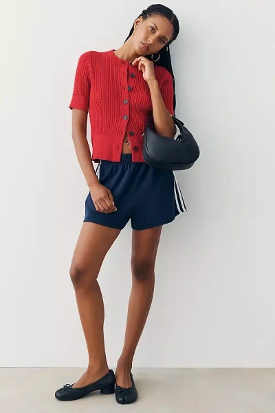 Varley Rhys Short Sleeve Cardigan Top In Multi