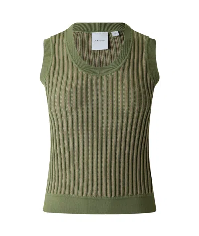 Varley Ribbed Tank Top In Green