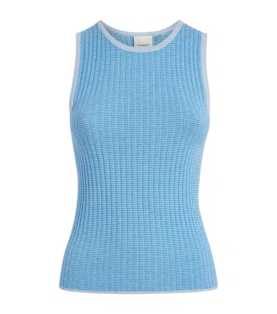 Varley Rib-knit Hanson Tank Top In Blue