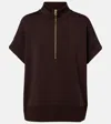 Varley Ritchie Short-sleeve Quarter-zip Sweatshirt In Brown
