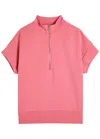 Varley Ritchie Short Sleeve Sweat Stretch-jersey Top In Pink