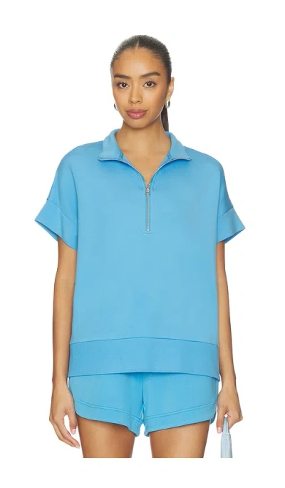 Varley Ritchie Short Sleeve Sweater In Blue