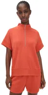 Varley Ritchie Short Sleeve Sweatshirt In Orange