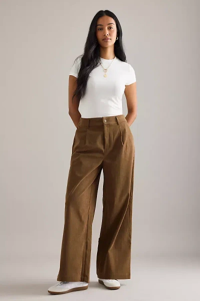 Varley Rocio Corduroy Wide-leg Trousers In Brown