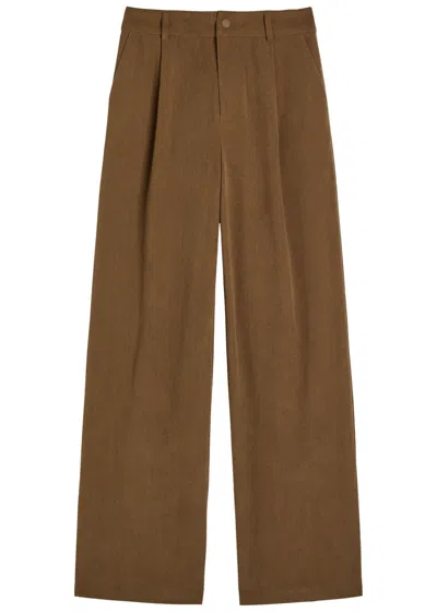 Varley Rocio Wide-leg Corduroy Trousers In Brown
