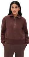 Varley Roselle Half Zip Fleece Deep Mahogany In Brown