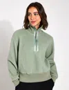 Varley Roselle Half Zip Fleece Lily Pad In Green