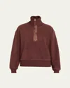 Varley Roselle Half Zip Fleece Deep Mahogany In Brown