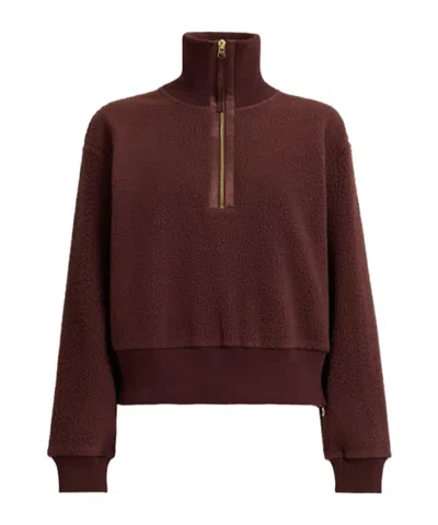 Varley Roselle Half Zip Fleece Sweatshirt In Brown