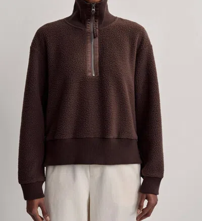 Varley Roselle Half-zip Fleece Sweatshirt In Dark Truffle In Brown