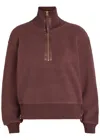 Varley Roselle Recycled Polyester Fleece Half Zip Pullover In Red