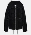 Varley Roseville Faux Suede 700 Fill Power Down Puffer Jacket In Black