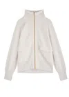 Varley Womens Garcia Zip-through Stretch-jersey Sweatshirt Ivory Marl In Ivory