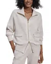 Varley Womens Garcia Zip-through Stretch-jersey Sweatshirt Ivory Marl In Ivory Marl