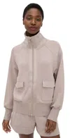 Varley Roxbury Zip Through Sweatshirt Taupe Marl In Taupe Marl
