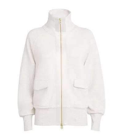 Varley Roxbury Zip-up Sweatshirt In White