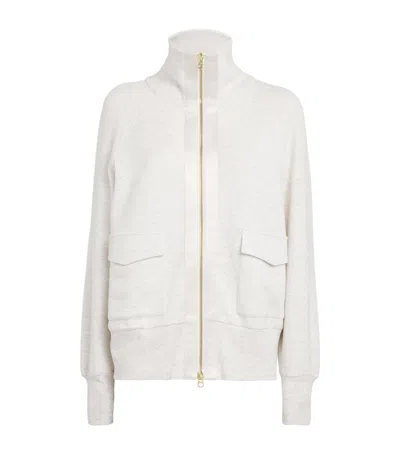 Varley Roxbury Zip-up Sweatshirt In Ivory