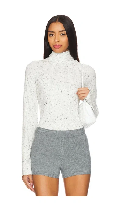 Varley Roya Roll Neck Long Sleeve Tee In White