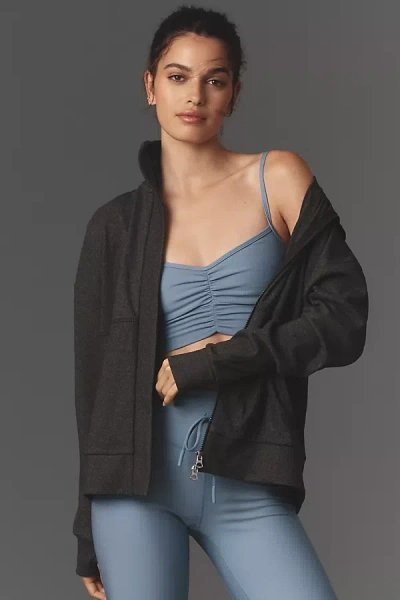 Varley Rozanna Long-sleeve Zip-up Sweatshirt In Black