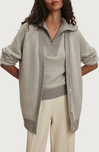 Varley Ryder Knit Cardigan In Gray