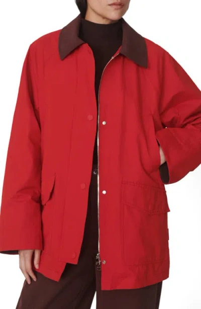 Varley Rylan Mid Length Jacket In Washed Red