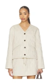 Varley Saba Quilted Jacket In White