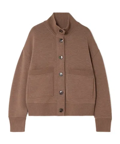 Varley Sabrina Button-fastening Sweatshirt In Brown