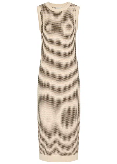Varley Sadia Cotton-knit Midi Dress In Sand