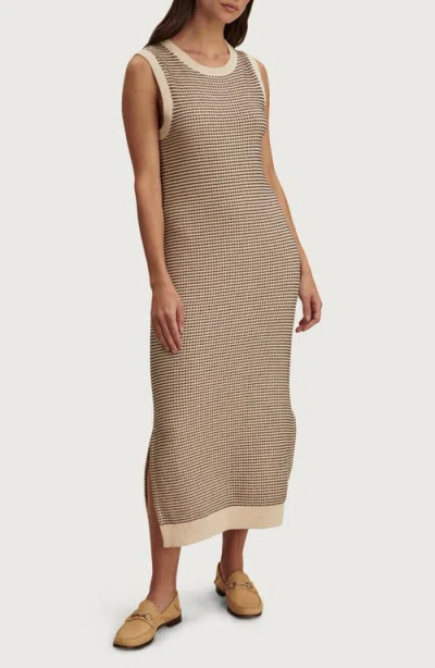 Varley Sadia Sleeveless Cotton Midi Sweater Dress In Brown