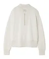 Varley Mumford Half-zip Fleece Sweatshirt In White