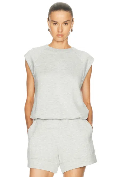 Varley Salome Raglan Tee In Light Grey Marl