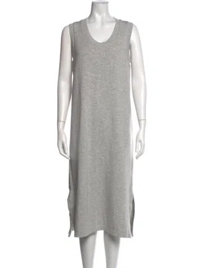 Pre-owned Varley Scoop Neck Midi Length Dress In Grey