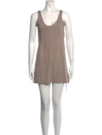 Pre-owned Varley Scoop Neck Mini Dress In Brown