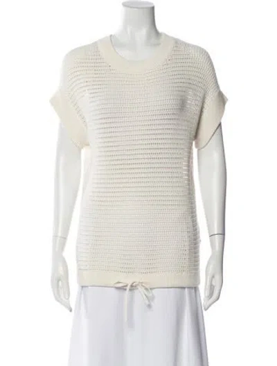 Pre-owned Varley Scoop Neck Sweater In White