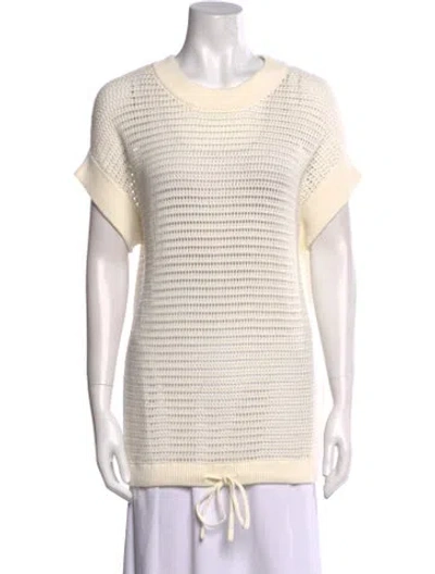 Pre-owned Varley Scoop Neck Sweater In White