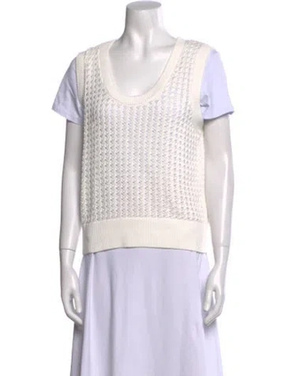 Pre-owned Varley Scoop Neck Sweater In White
