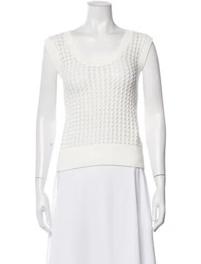 Pre-owned Varley Scoop Neck Sweater In White