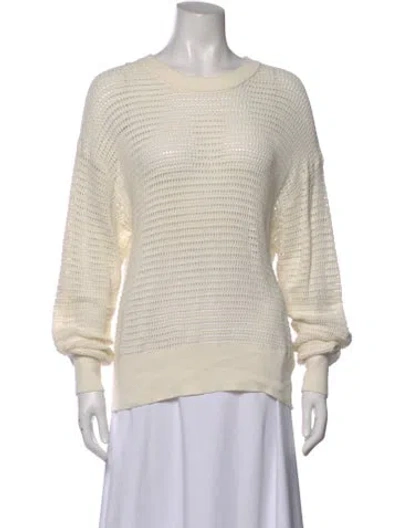 Pre-owned Varley Scoop Neck Sweater In White