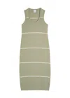 Varley Scott Scoop Neck Knit Midi Dress In Green