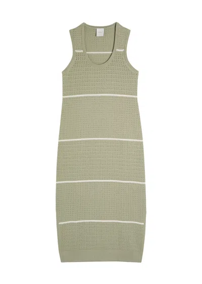 Varley Scott Scoop Neck Knit Midi Dress In Green