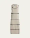 Varley Scott Scoop-neck Midi Dress In Nude