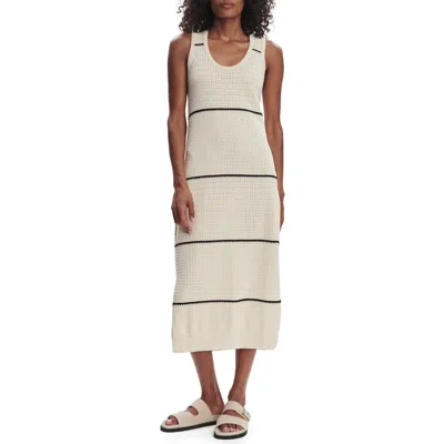 Varley Scott Stripe Sleeveless Sweater Dress In Nude