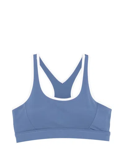 Varley Womens Bijou Blue Freesoft Selma Scoop-neck Sports Bra In Brown