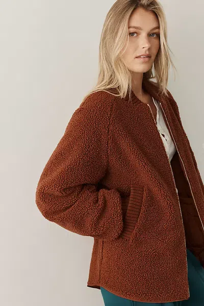 Varley Serina Quilted Zip Up Jacket In Red