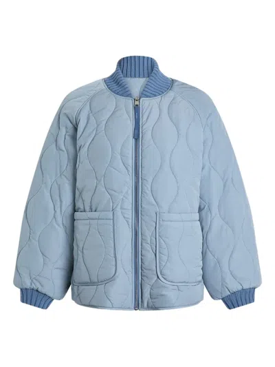 Varley Serina Reversible Quilted Jacket In Blue
