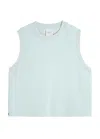 Varley Shea Crop Stretch-jersey Tank In Blue